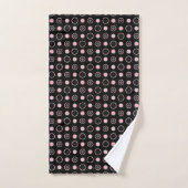 Points noirs, roses, gris et blancs (Serviette à main)