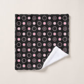 Points noirs, roses, gris et blancs (Gant de toilette)