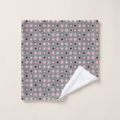 Points noirs, roses, gris et blancs (Gant de toilette)