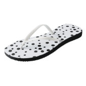 Points noirs sur des tongs blanches (Incliné)
