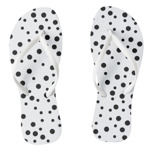 Points noirs sur des tongs blanches (Semelle)