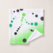 Points noirs verts funky Art Abstrait (Gant de toilette)