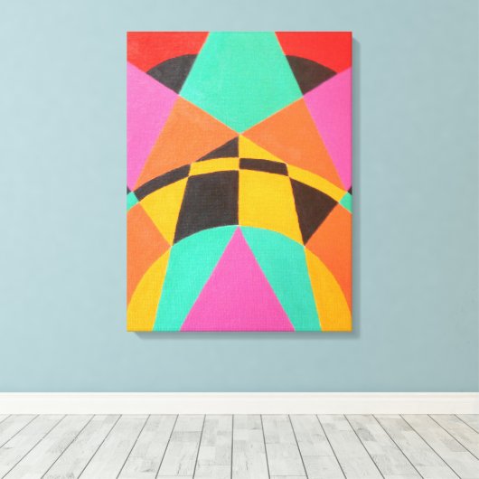 Points of Green Balance Modern Canvas Print (Insitu (Houten vloer))