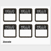 Points Or Bonjour Mon Nom Est Stickers (Feuille)