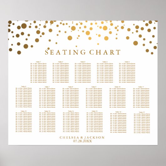 Points Or Confetti tendance - Tableau de sièges (Devant)