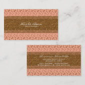 Points Peachy Pink & Gold Confetti Carte de visite (Devant / Derrière)