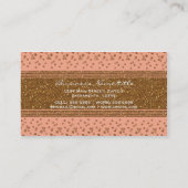Points Peachy Pink & Gold Confetti Carte de visite (Dos)