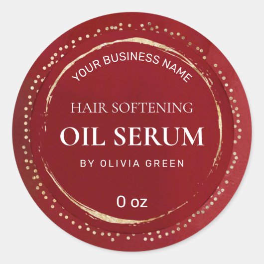 Points Peints Étiquettes De Sérum De Cheveux Rouge (Devant)