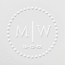 Points pointillés Cadre rond Deux Monogr Mariage i