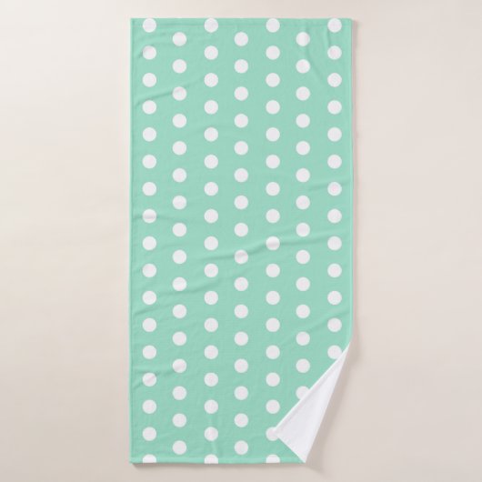 Points Poka Verts (Serviette de bain)