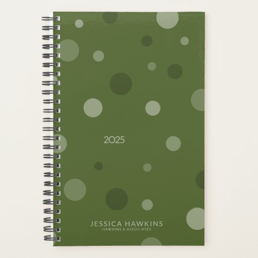 Points Pop Vert Olive foncé Année Hebdomadaire (Devant)