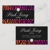 Points pourpres oranges de zèbre de carte de (Devant / Derrière)