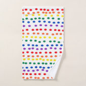 Points Rainbow Candy en blanc (Serviette à main)