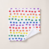 Points Rainbow Candy en blanc (Gant de toilette)