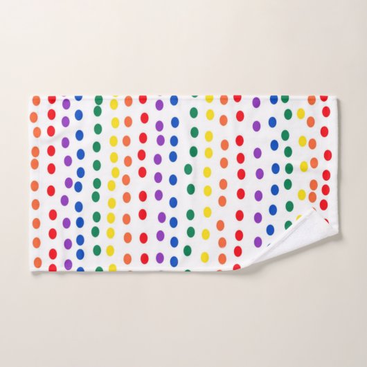 Points Rainbow Candy en blanc (Serviette à main)