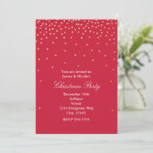 Points Red & Gold Foil Noël Invitations (Debout devant)