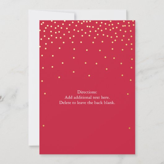 Points Red & Gold Foil Noël Invitations (Dos)