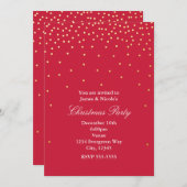 Points Red & Gold Foil Noël Invitations (Devant / Derrière)