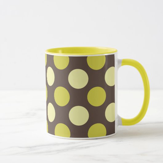 "Points Rétro - Chocolat Et Chaux" Mug (Droite)