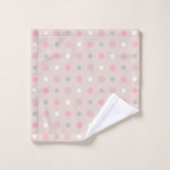 Points rose et gris (Gant de toilette)