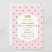 Points rose et or Royal Crown Princess Invitations (Devant)