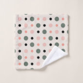 points rose vert et noir (Gant de toilette)