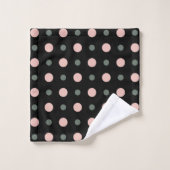 points rose vert et noir (Gant de toilette)