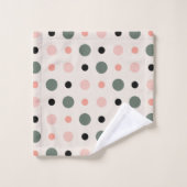 points rose vert et noir (Gant de toilette)