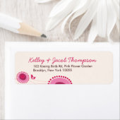 Points Rose Whimsical Fleurs et Étiquettes de adre (En situation)