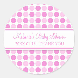 Points roses Baby shower Favoriser les autocollant