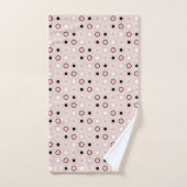 Points roses, blancs et noirs (Serviette à main)