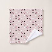 Points roses, blancs et noirs (Gant de toilette)