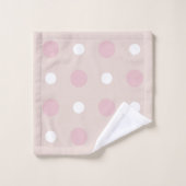 Points roses et blancs (Gant de toilette)