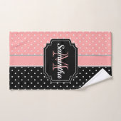 Points roses et noirs (Serviette à main)