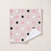 Points roses et noirs (Gant de toilette)