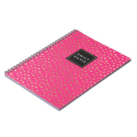 Points roses et or chauds | Carnet (Côté gauche)