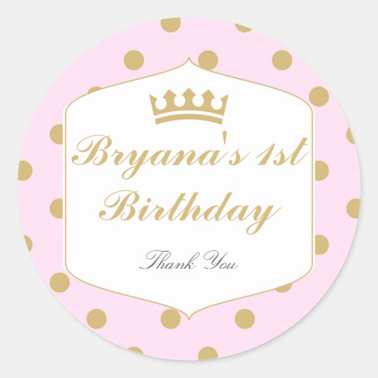 Points roses et or Stickers princesse Royale Couro (Devant)