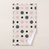 Points roses, gris et noirs (Serviette à main)