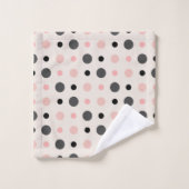 Points roses, gris et noirs (Gant de toilette)
