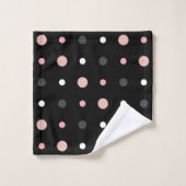 Points roses, gris et noirs (Gant de toilette)