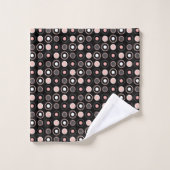 Points roses, gris et noirs (Gant de toilette)