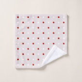 points roses, turquie rouge et blanc (Gant de toilette)