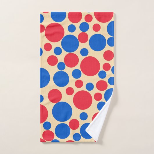 Points Rouge Et Bleu Sur Tan (Serviette à main)