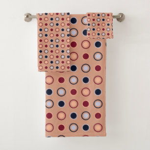Points rouges, blancs, bleus et beiges