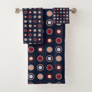 Points rouges, bleus et beige