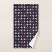 Points rouges, bleus et beige (Serviette à main)