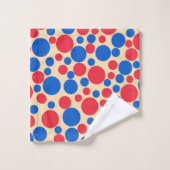 Points Rouges Et Bleus Sur Brun Clair (Gant de toilette)