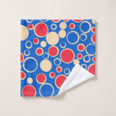 Points Rouges Et Bleus Sur Fond Bleu  (Gant de toilette)