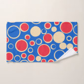 Points Rouges Et Bleus Sur Fond Bleu  (Serviette à main)