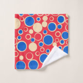 Points Rouges Et Bleus Sur Rouge (Gant de toilette)